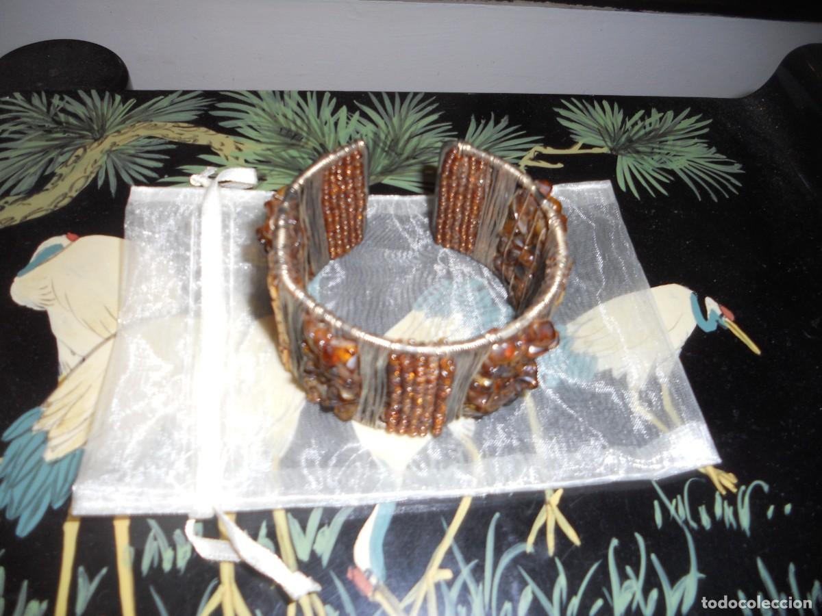Joyeria: ANTIGUA PULSERA DE TROZOS DE PIEDRAS AMBAR - Foto 2