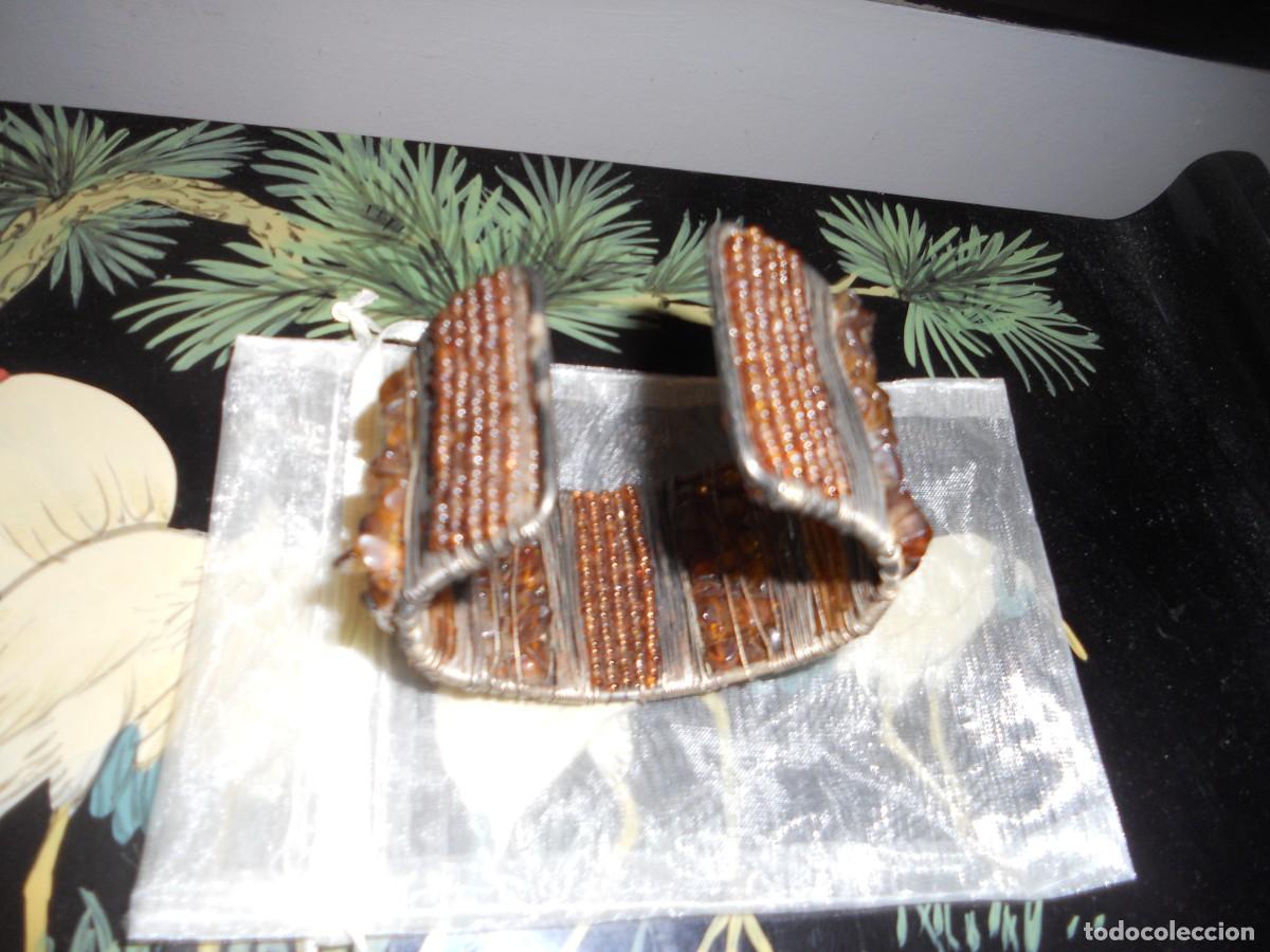 Joyeria: ANTIGUA PULSERA DE TROZOS DE PIEDRAS AMBAR - Foto 5