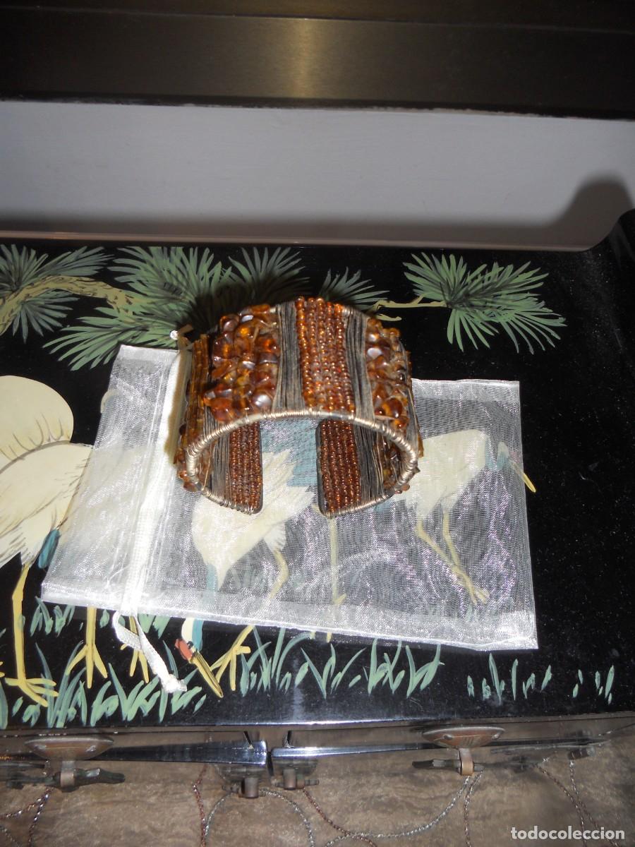 Joyeria: ANTIGUA PULSERA DE TROZOS DE PIEDRAS AMBAR - Foto 6