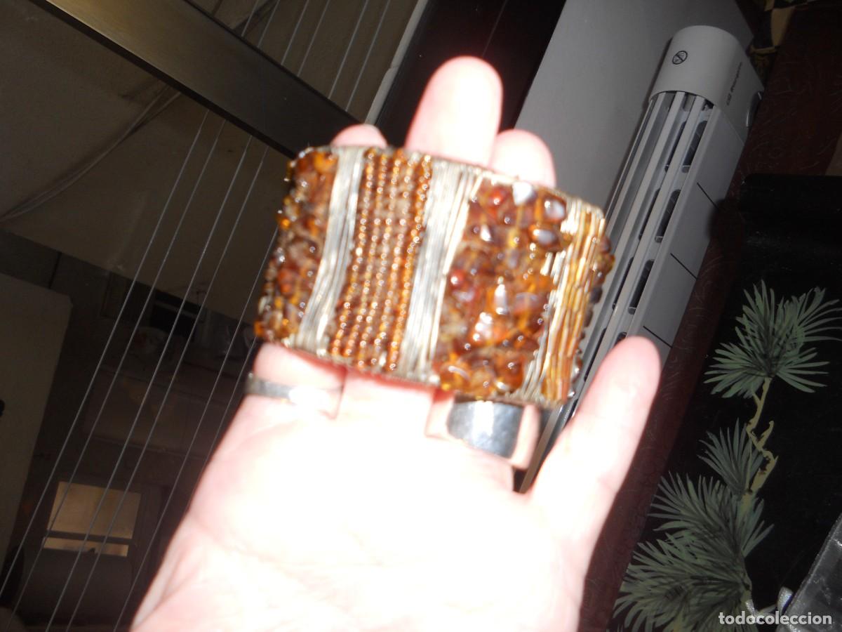 Joyeria: ANTIGUA PULSERA DE TROZOS DE PIEDRAS AMBAR - Foto 7