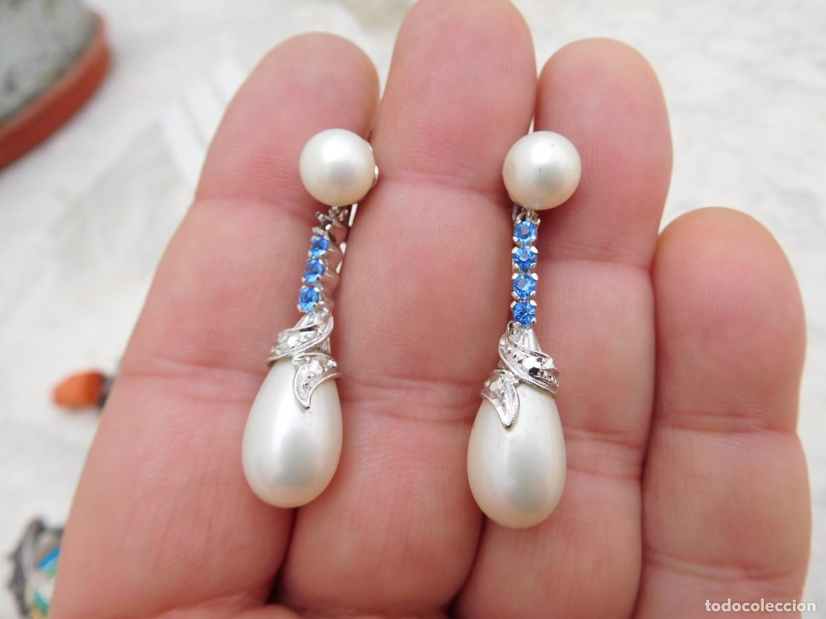 Joyeria: Pendientes de plata piedras y perlas - Foto 1