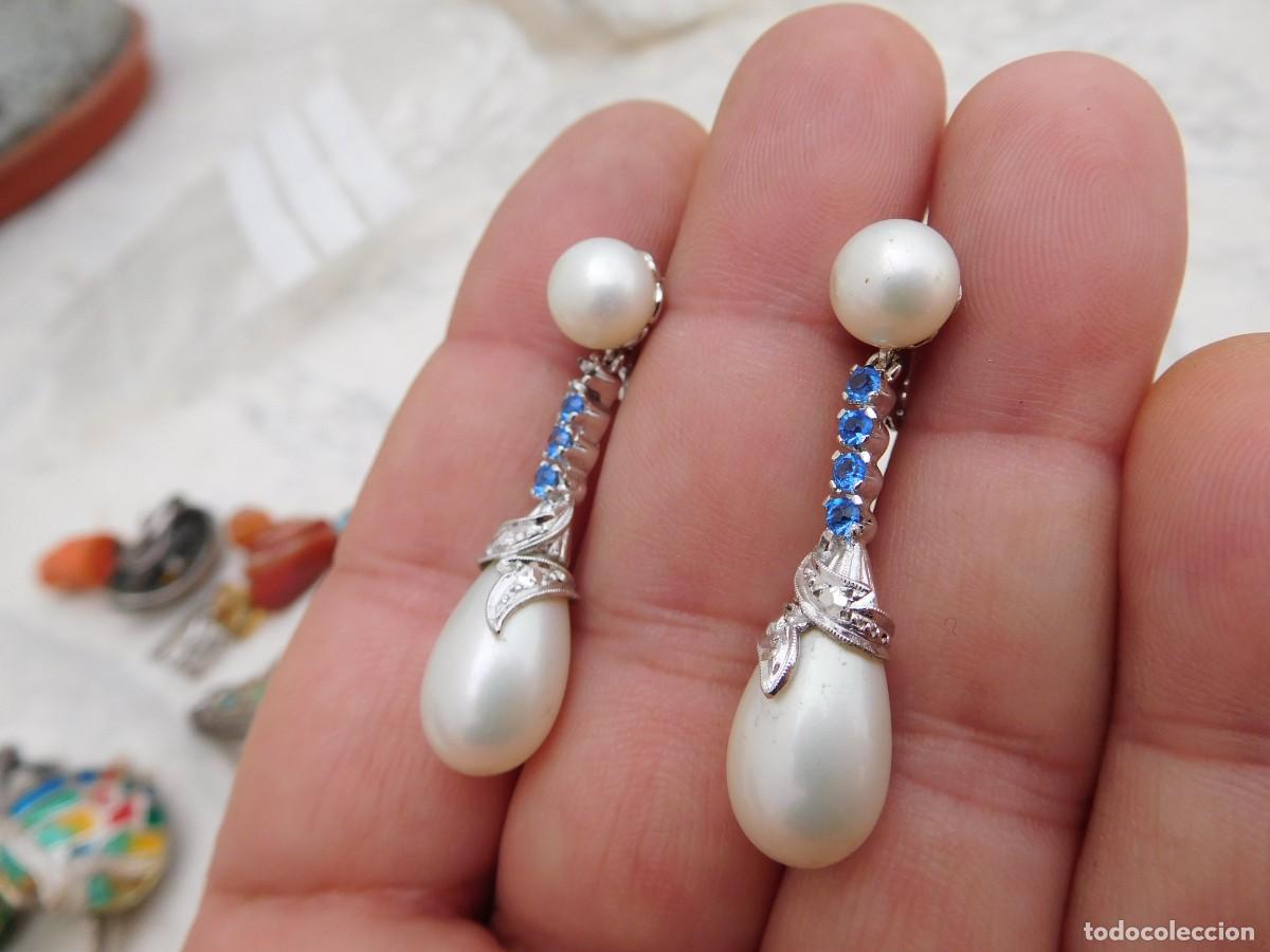 Joyeria: Pendientes de plata piedras y perlas - Foto 2