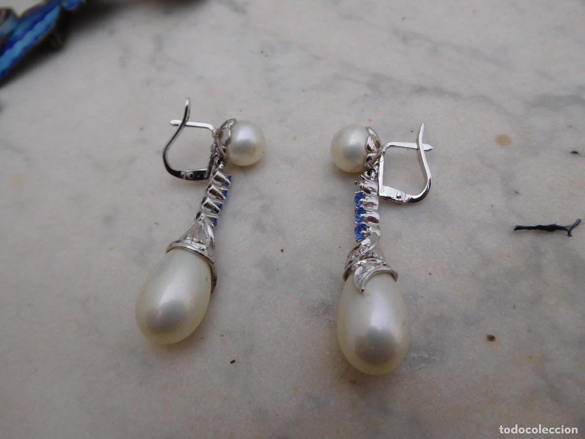 Joyeria: Pendientes de plata piedras y perlas - Foto 3