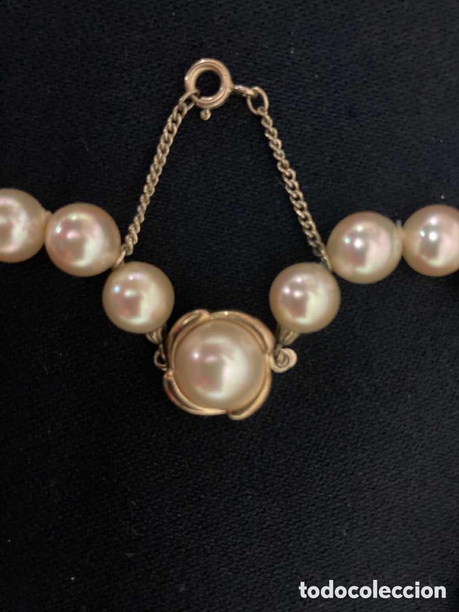 Joyeria: Antiguo collar de perlas y plata dorada. - Foto 2