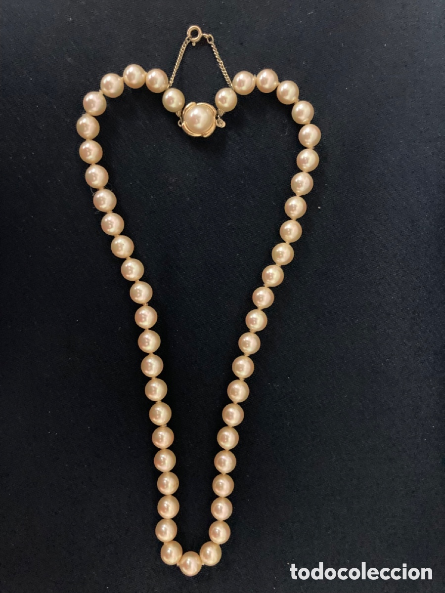 Joyeria: Antiguo collar de perlas y plata dorada. - Foto 1