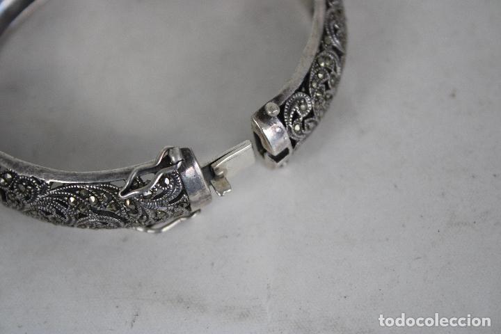 Joyeria: antigua pulsera de plata con marquesitas - Foto 2