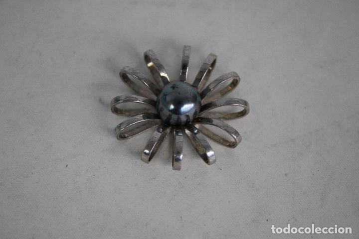 Joyeria: flor perla de plata 925 - Foto 1