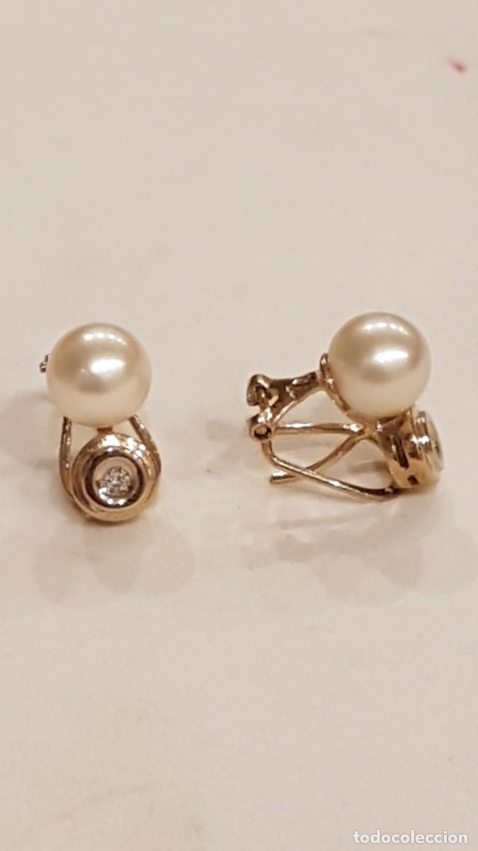 Joyeria: PENDIENTES DE ORO 18K PERLAS Y BRILLANTES - Foto 6