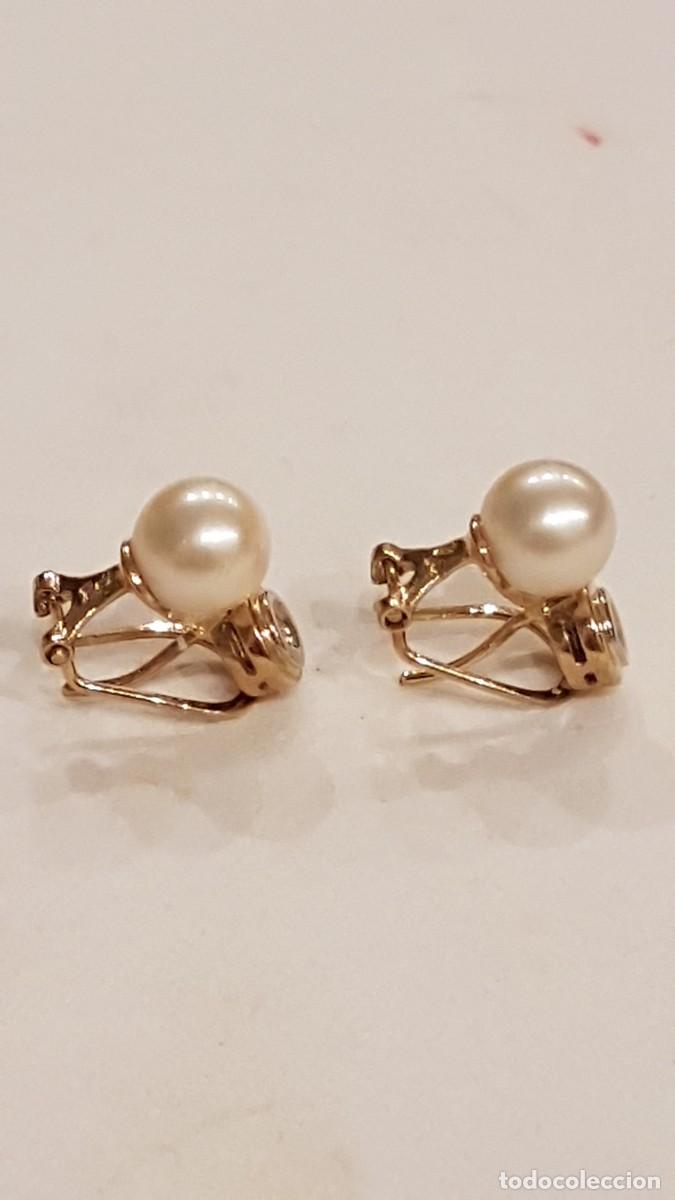 Joyeria: PENDIENTES DE ORO 18K PERLAS Y BRILLANTES - Foto 7