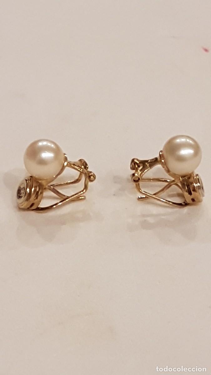 Joyeria: PENDIENTES DE ORO 18K PERLAS Y BRILLANTES - Foto 8