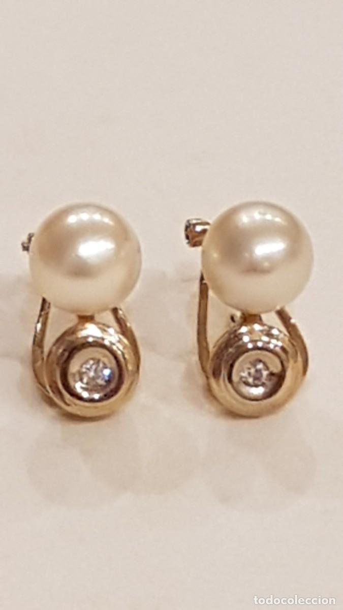 Joyeria: PENDIENTES DE ORO 18K PERLAS Y BRILLANTES - Foto 1