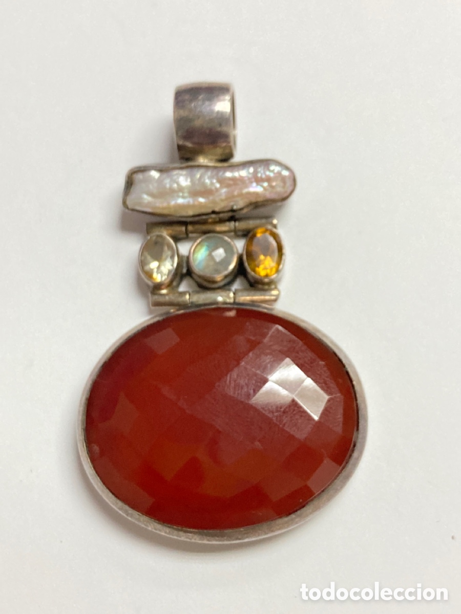 Joyeria: Colgante de plata con piedras y nacar/C69 - Foto 3