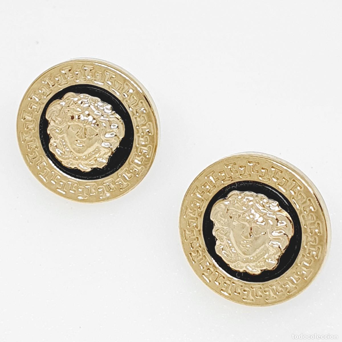 Joyeria: Pendientes de Medusa y onyx en oro 18k. - Foto 2