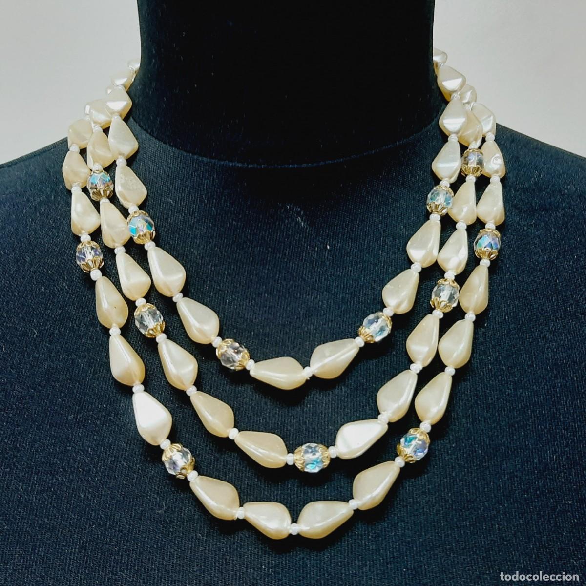 Joyeria: Collar vintage de perlas de imitaci&oacute;n y perlas de pl&aacute;stico (1.3) - Foto 2