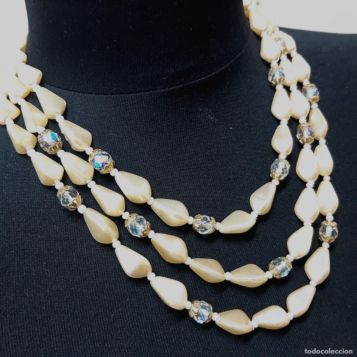 Joyeria: Collar vintage de perlas de imitaci&oacute;n y perlas de pl&aacute;stico (1.3) - Foto 4
