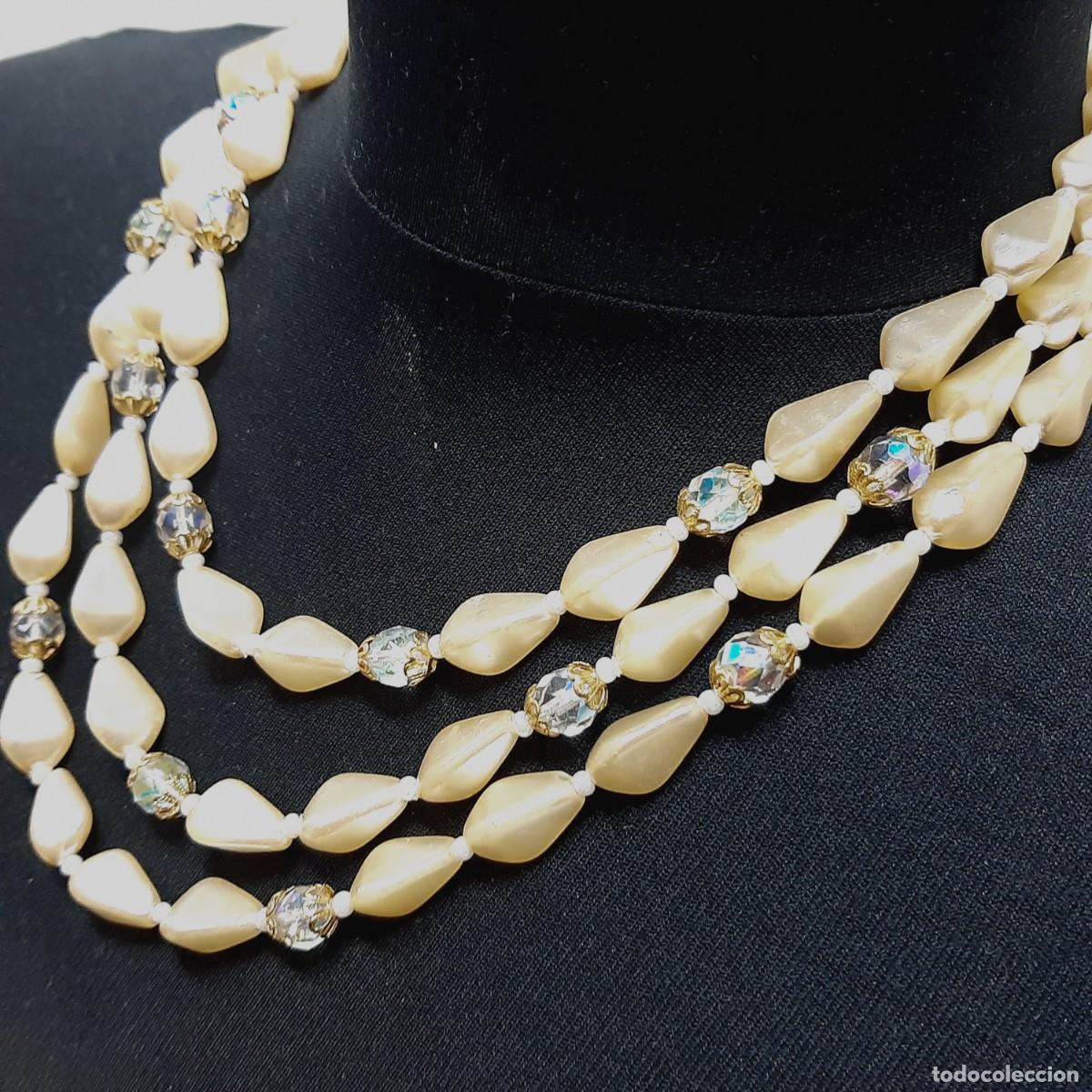 Joyeria: Collar vintage de perlas de imitaci&oacute;n y perlas de pl&aacute;stico (1.3) - Foto 5