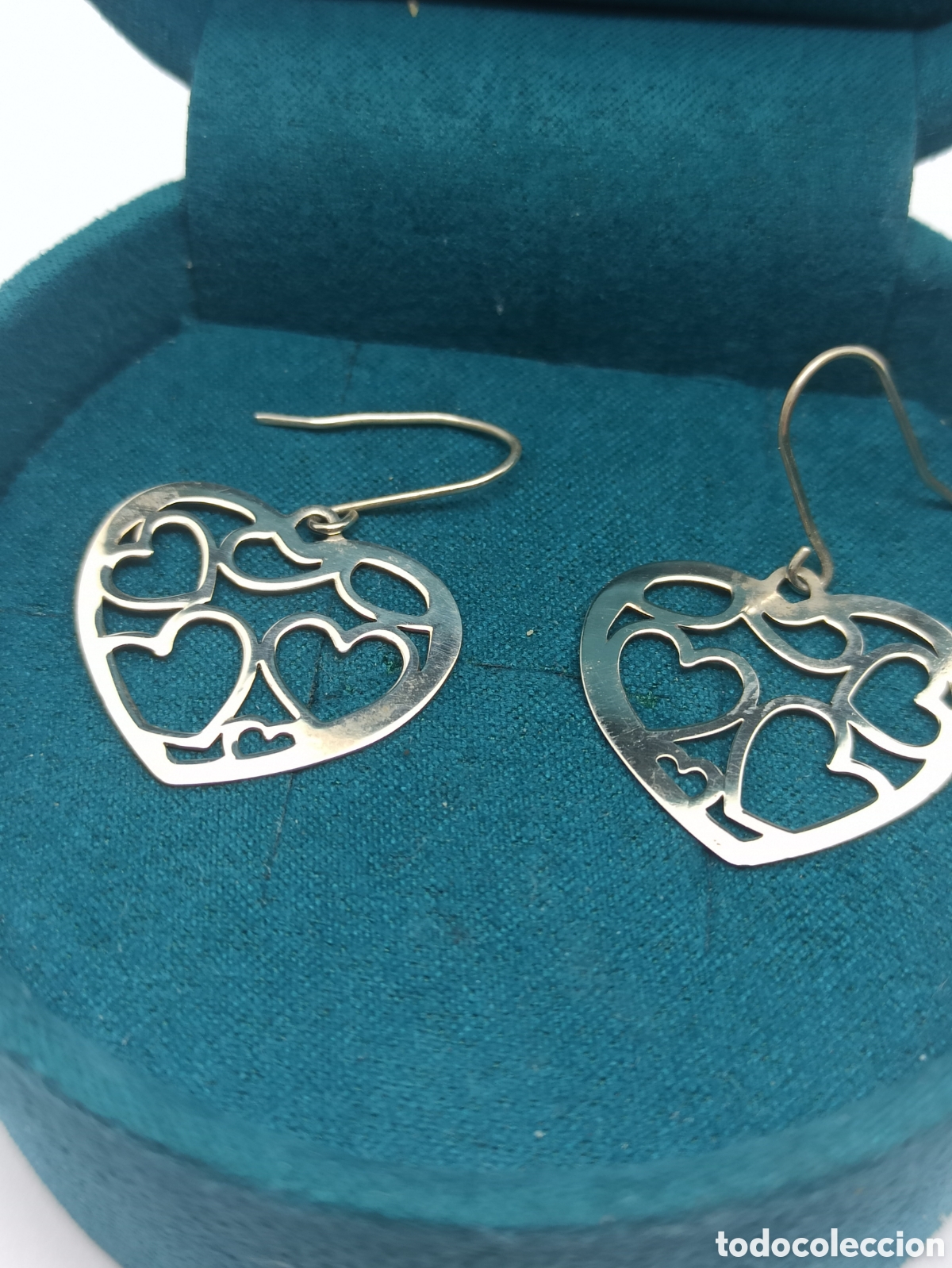 Joyeria: Pendiente coraz&oacute;nes de plata de ley 925 - Foto 2