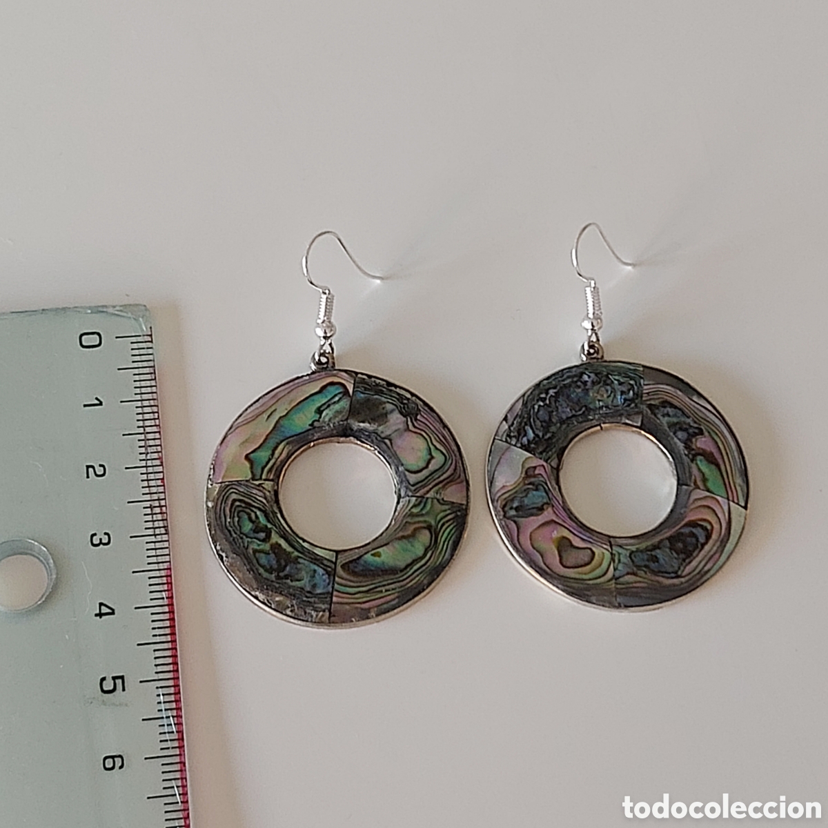 Joyeria: PENDIENTES DE M&Eacute;XICO CON INCRUSTACIONES DE NACAR. REF S2 N20 MEXICO - Foto 2