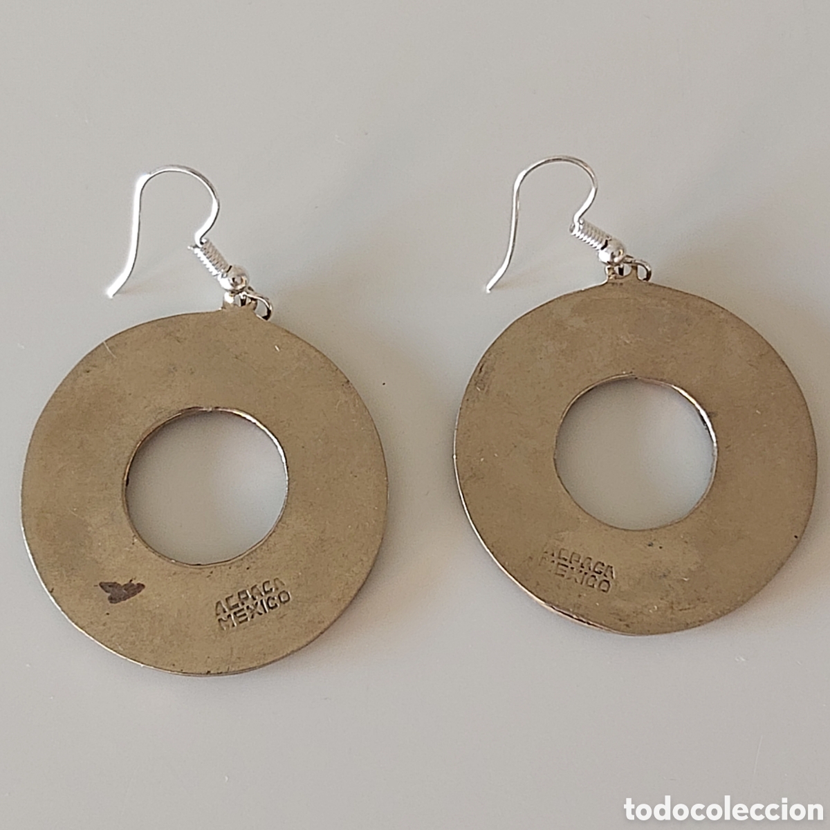 Joyeria: PENDIENTES DE M&Eacute;XICO CON INCRUSTACIONES DE NACAR. REF S2 N20 MEXICO - Foto 3