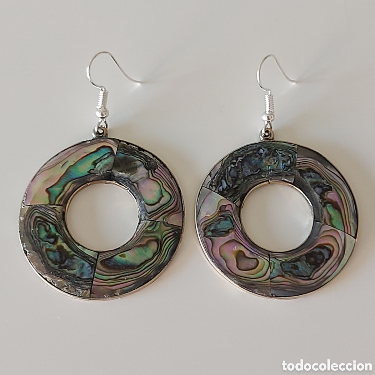 Joyeria: PENDIENTES DE M&Eacute;XICO CON INCRUSTACIONES DE NACAR. REF S2 N20 MEXICO - Foto 1