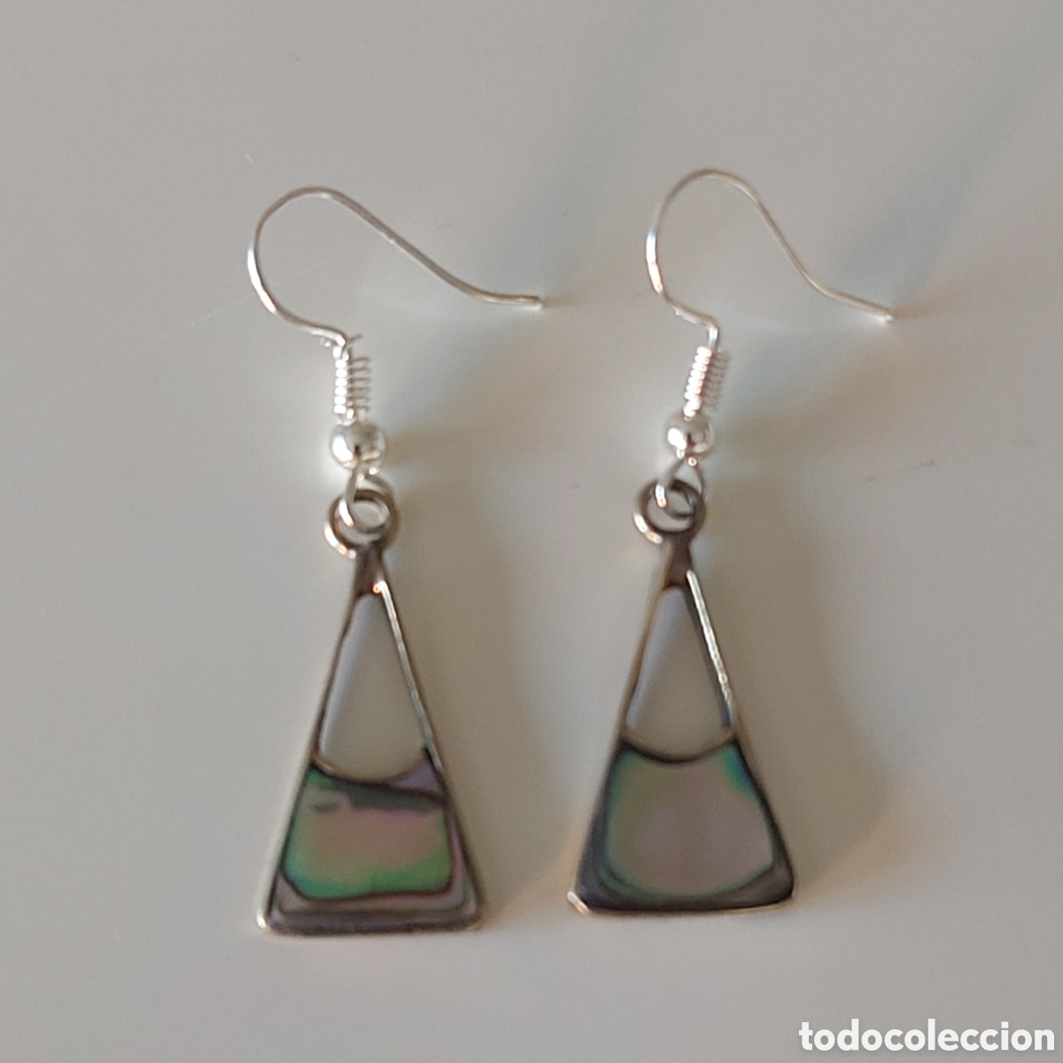 Joyeria: FANT&Aacute;STICOS PENDIENTES DE M&Eacute;XICO CON INCRUSTACIONES DE NACAR. REF S3 MEXICO - Foto 2