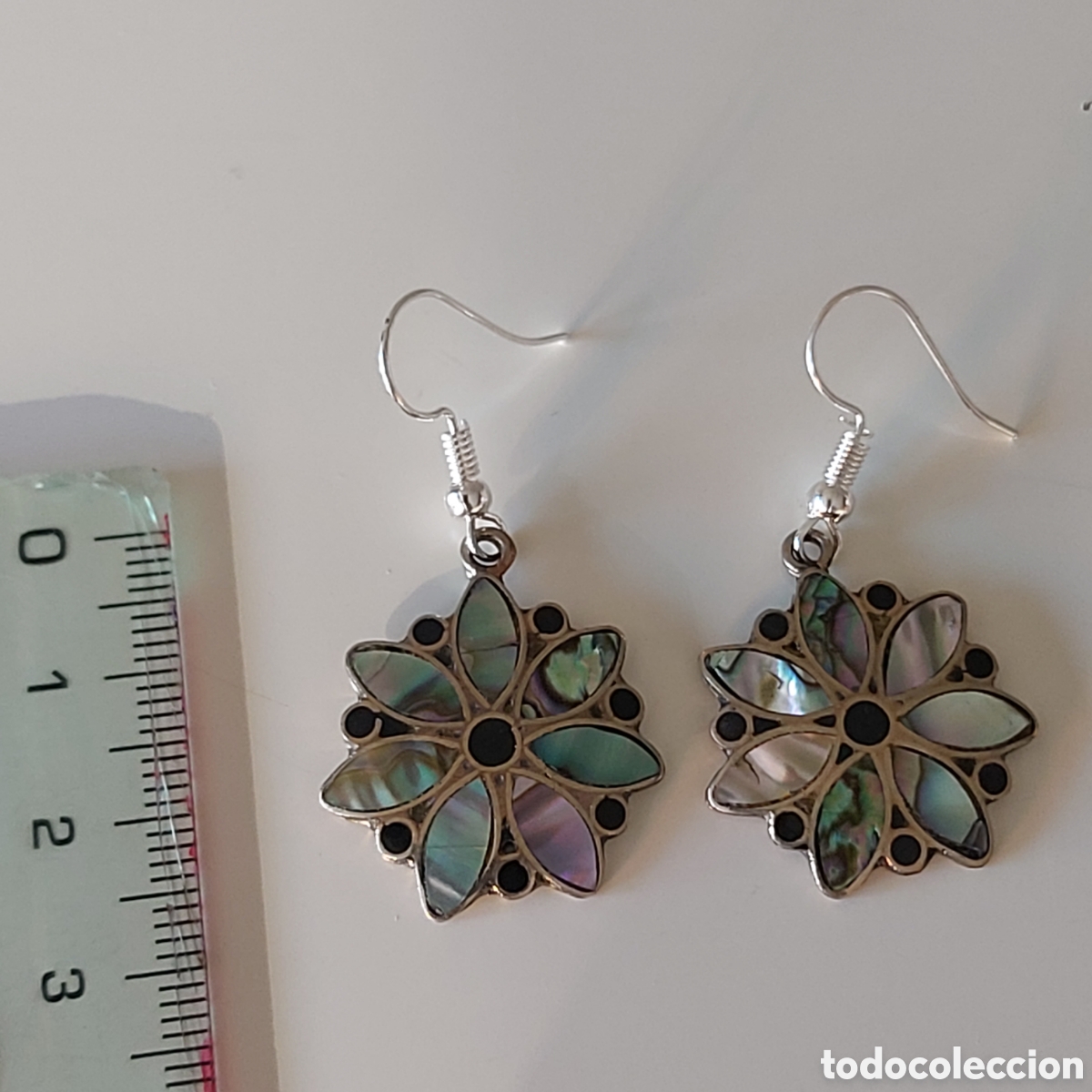 Joyeria: FANT&Aacute;STICOS PENDIENTES DE M&Eacute;XICO CON INCRUSTACIONES DE NACAR. REF S3 MEXICO - Foto 4