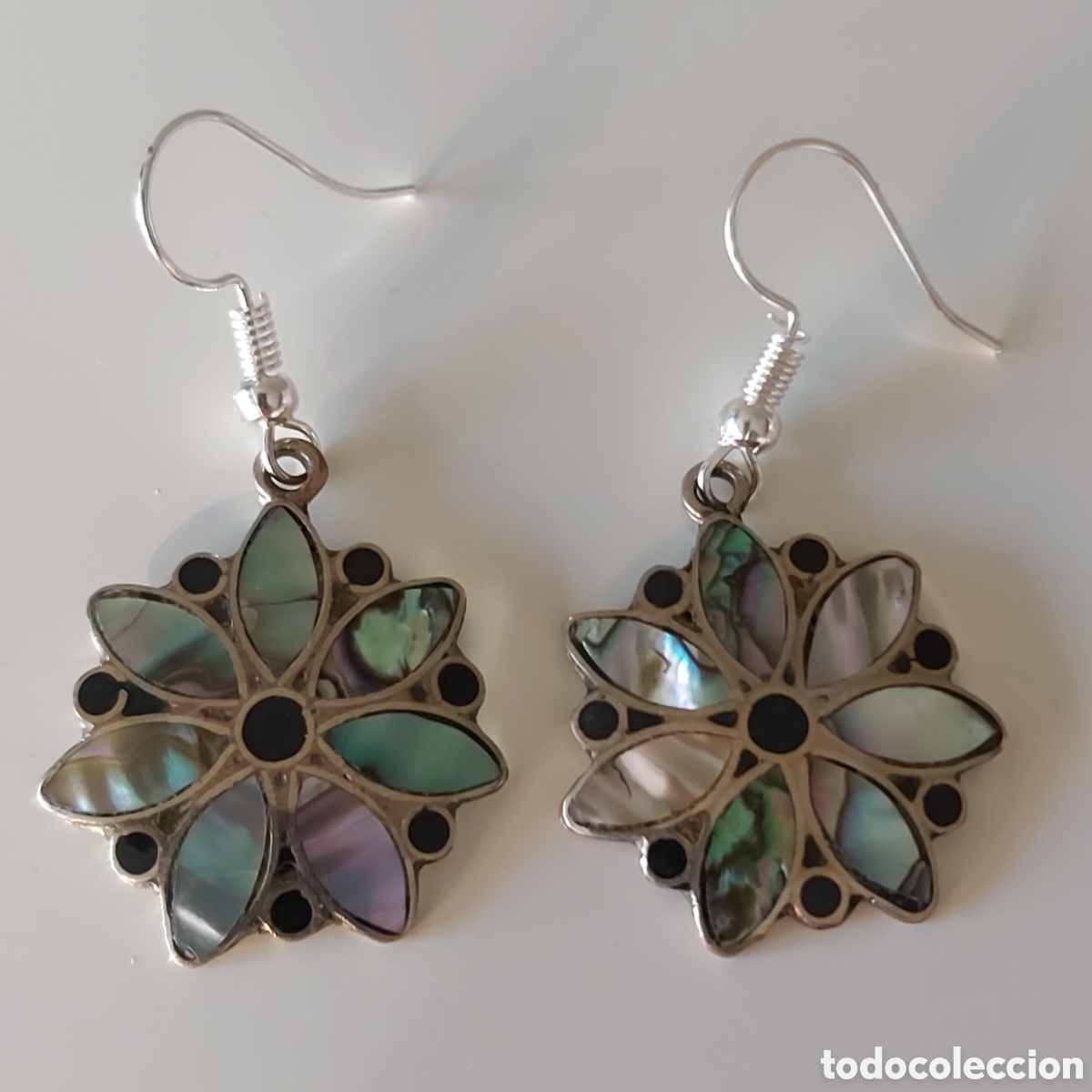 Joyeria: FANT&Aacute;STICOS PENDIENTES DE M&Eacute;XICO CON INCRUSTACIONES DE NACAR. REF S3 MEXICO - Foto 1