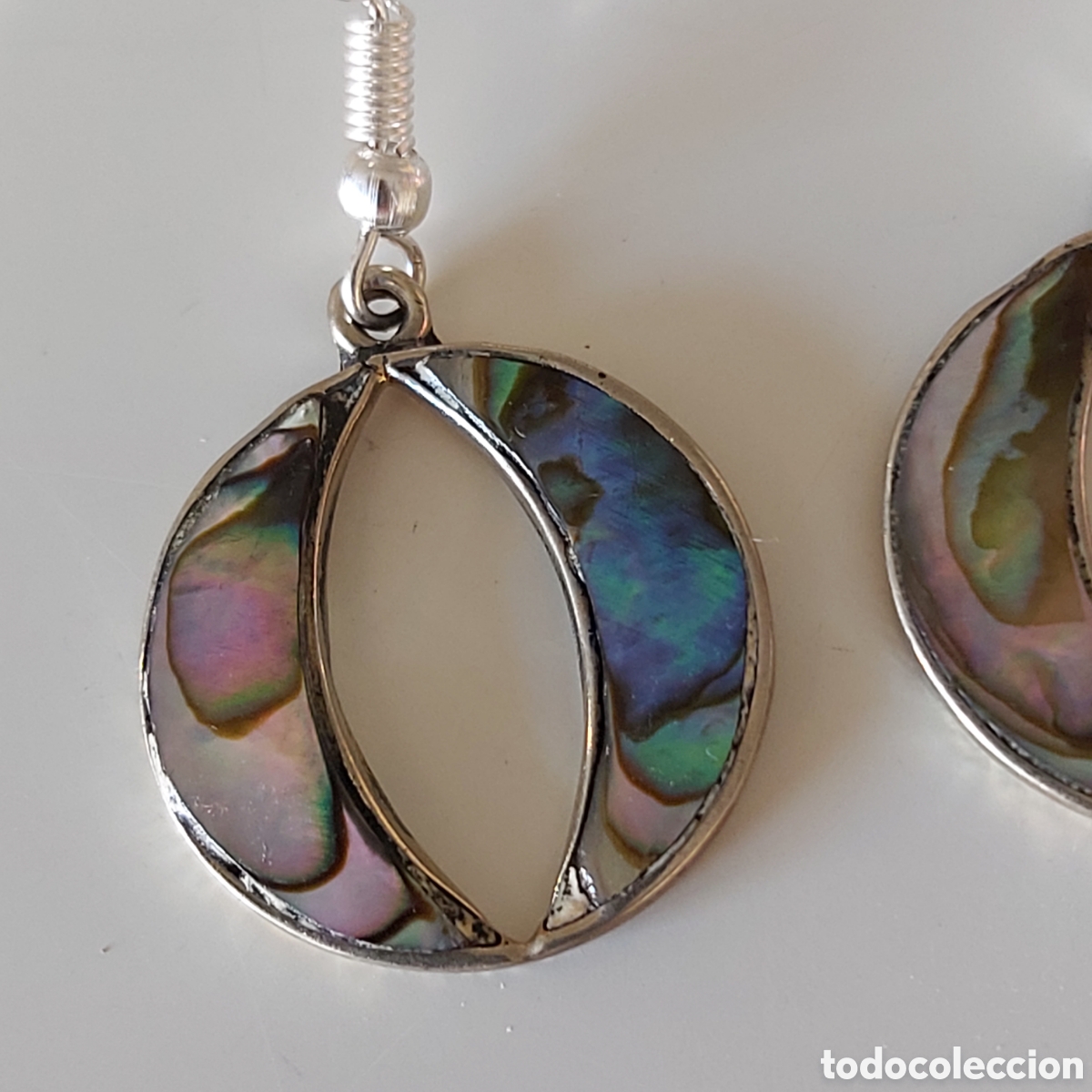Joyeria: FANT&Aacute;STICOS PENDIENTES DE M&Eacute;XICO CON INCRUSTACIONES DE NACAR. REF S3 MEXICO - Foto 2