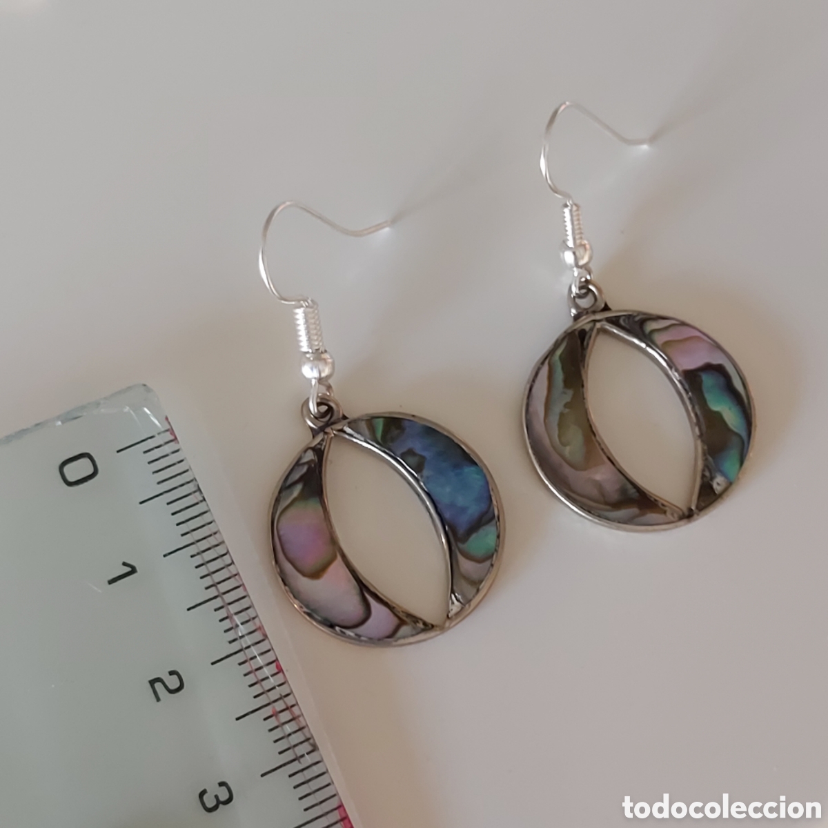 Joyeria: FANT&Aacute;STICOS PENDIENTES DE M&Eacute;XICO CON INCRUSTACIONES DE NACAR. REF S3 MEXICO - Foto 3