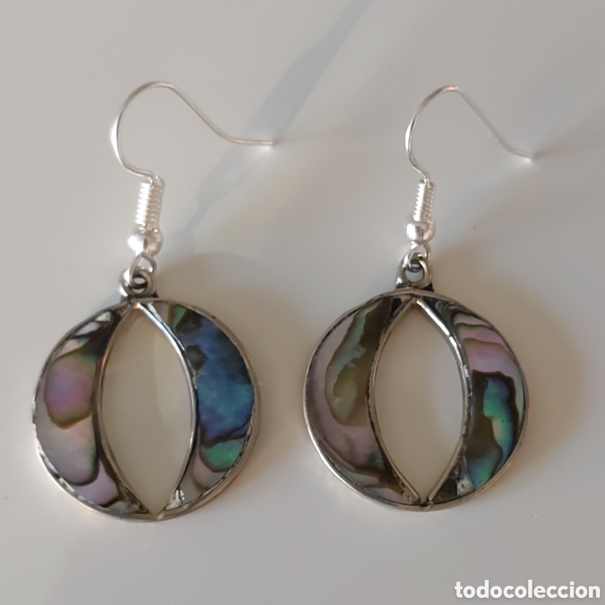 Joyeria: FANT&Aacute;STICOS PENDIENTES DE M&Eacute;XICO CON INCRUSTACIONES DE NACAR. REF S3 MEXICO - Foto 1