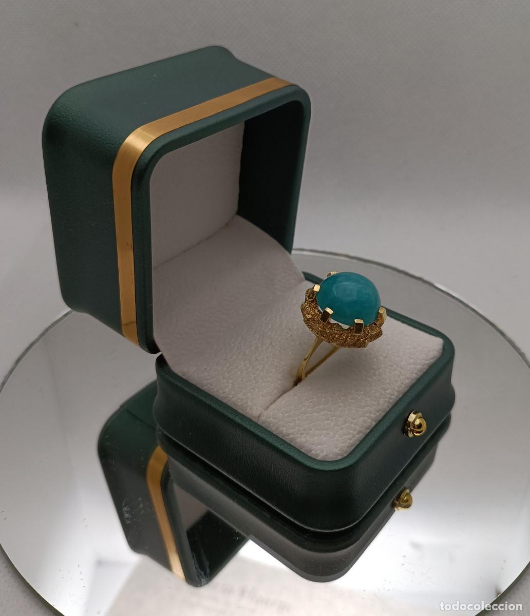 Joyeria: Gema Amazonita Sortija Oro de Ley 18K - Foto 2