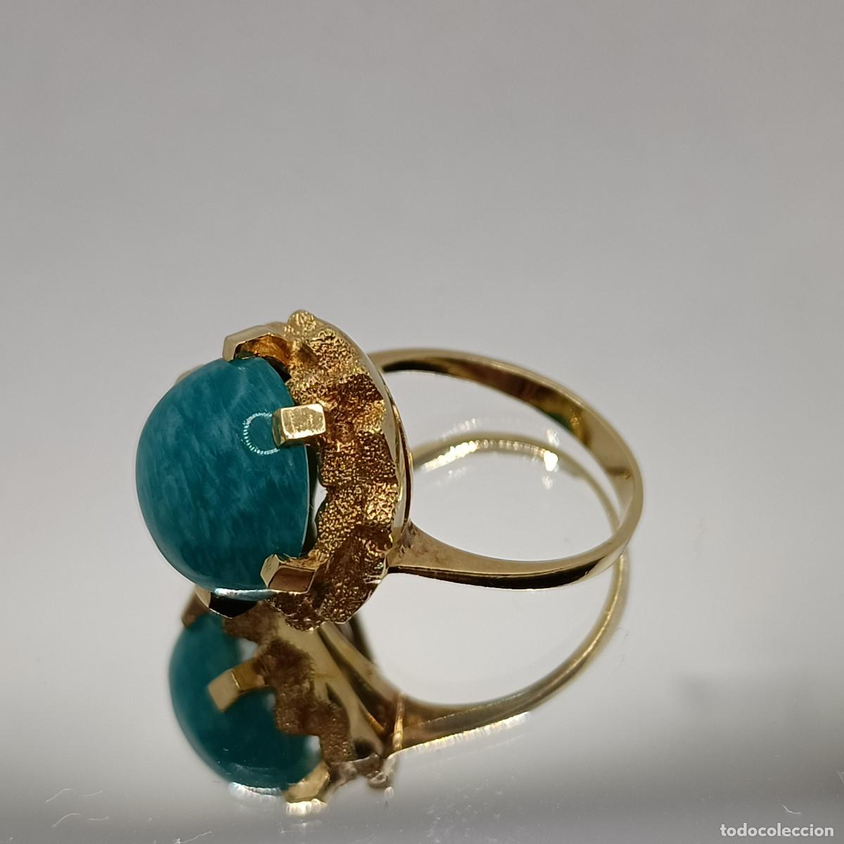 Joyeria: Gema Amazonita Sortija Oro de Ley 18K - Foto 4