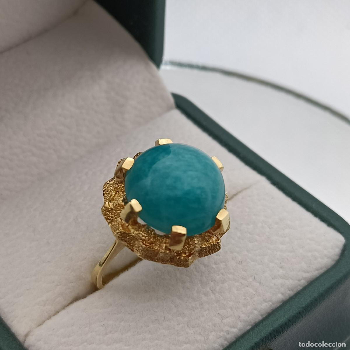 Joyeria: Gema Amazonita Sortija Oro de Ley 18K - Foto 5