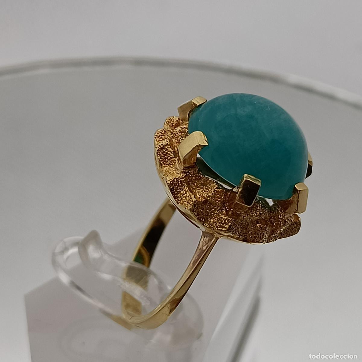 Joyeria: Gema Amazonita Sortija Oro de Ley 18K - Foto 6