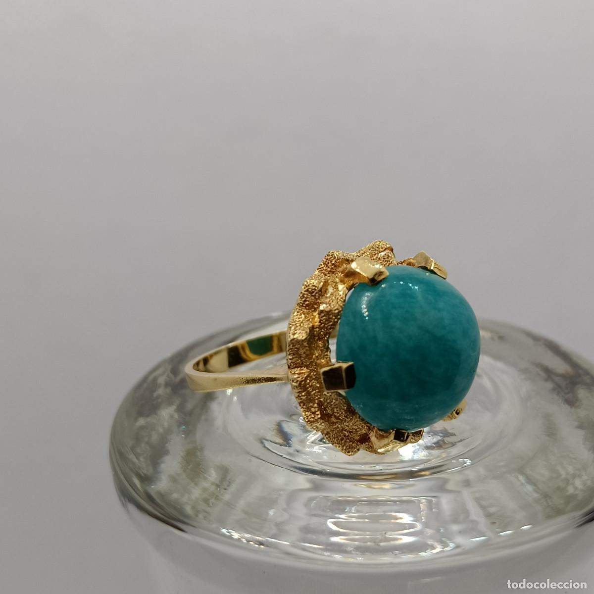 Joyeria: Gema Amazonita Sortija Oro de Ley 18K - Foto 8