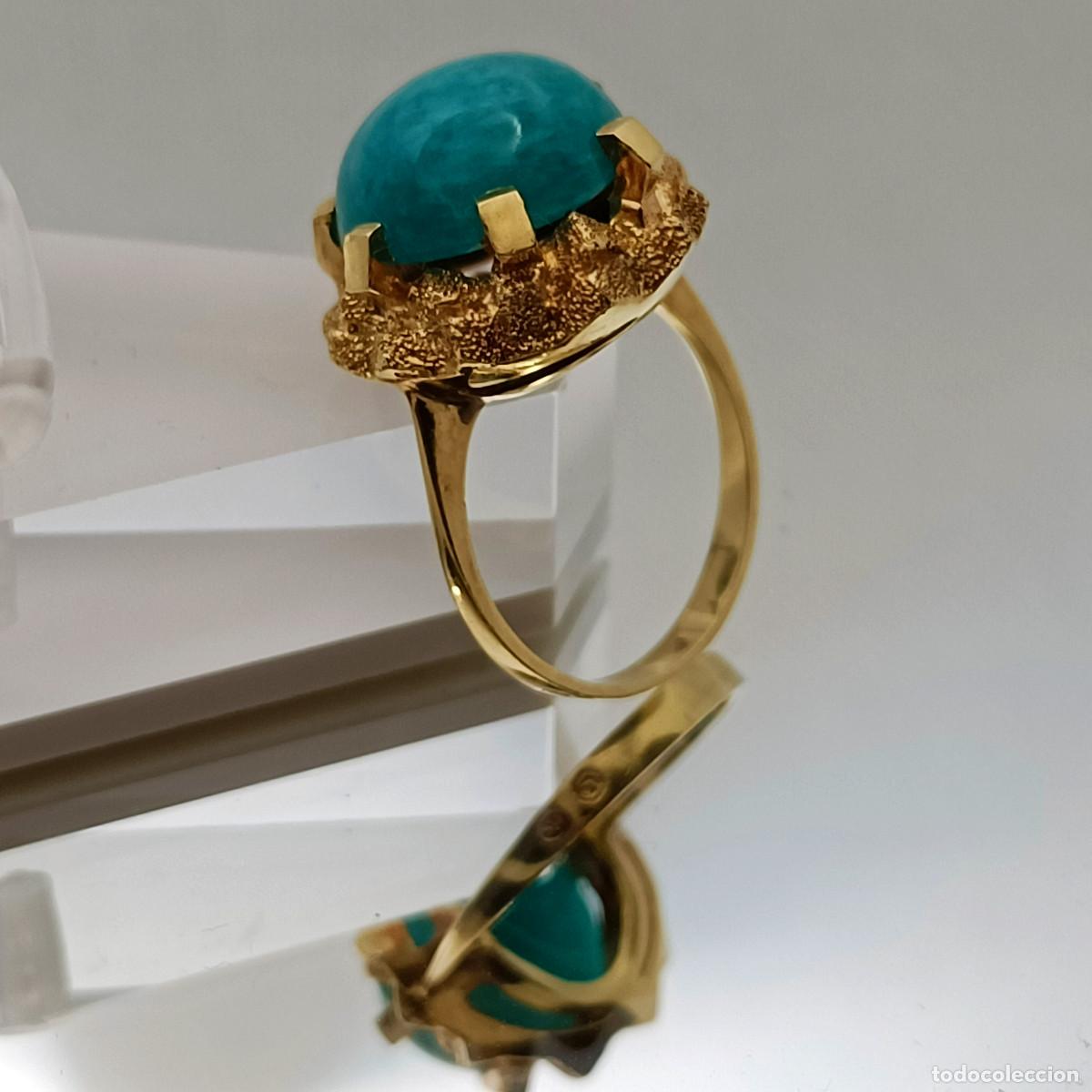 Joyeria: Gema Amazonita Sortija Oro de Ley 18K - Foto 9