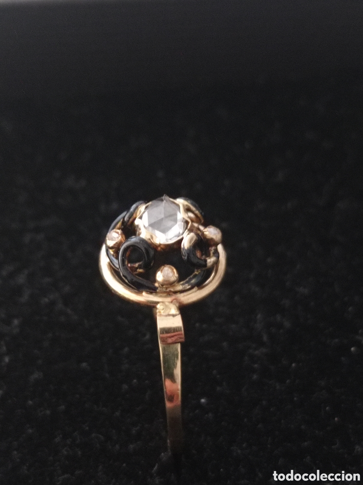 Joyeria: Anillo antiguo de oro y diamante - Foto 3
