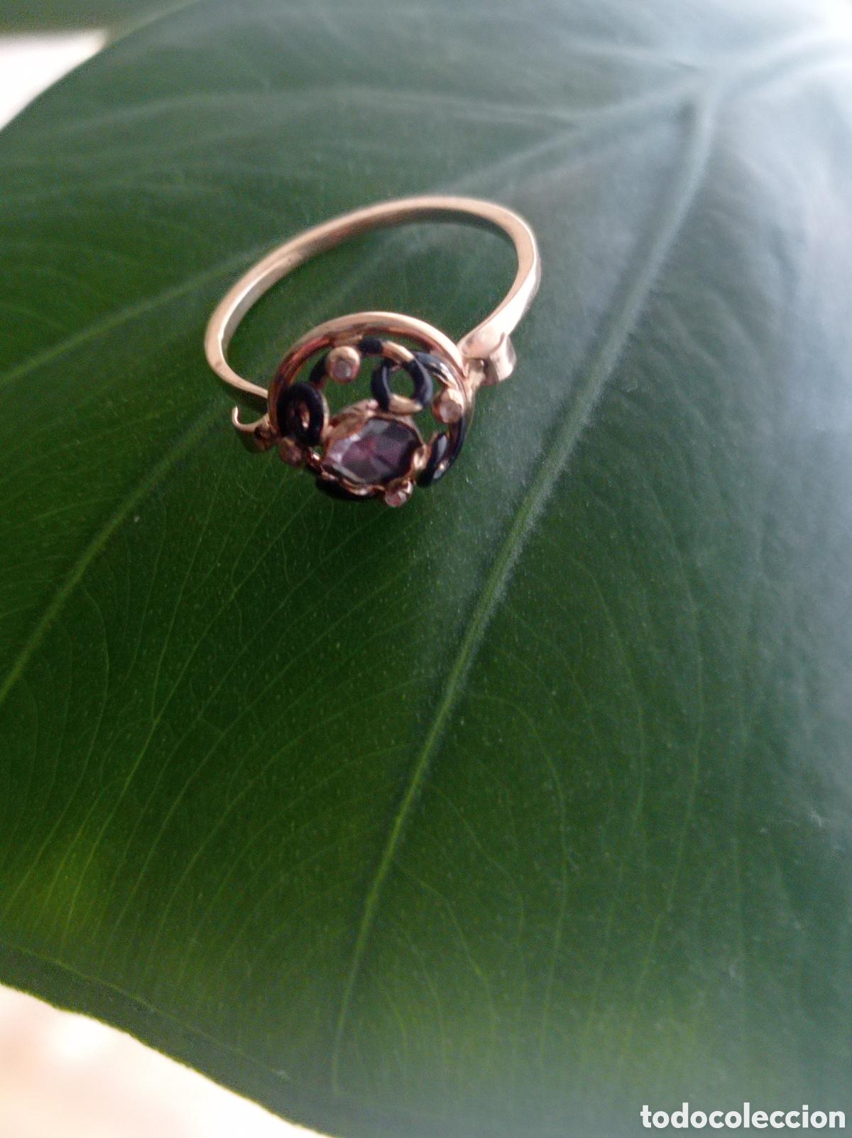 Joyeria: Anillo antiguo de oro y diamante - Foto 4