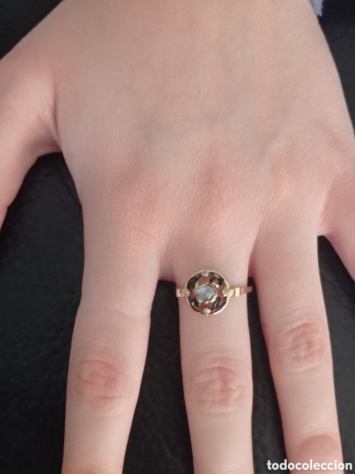 Joyeria: Anillo antiguo de oro y diamante - Foto 6