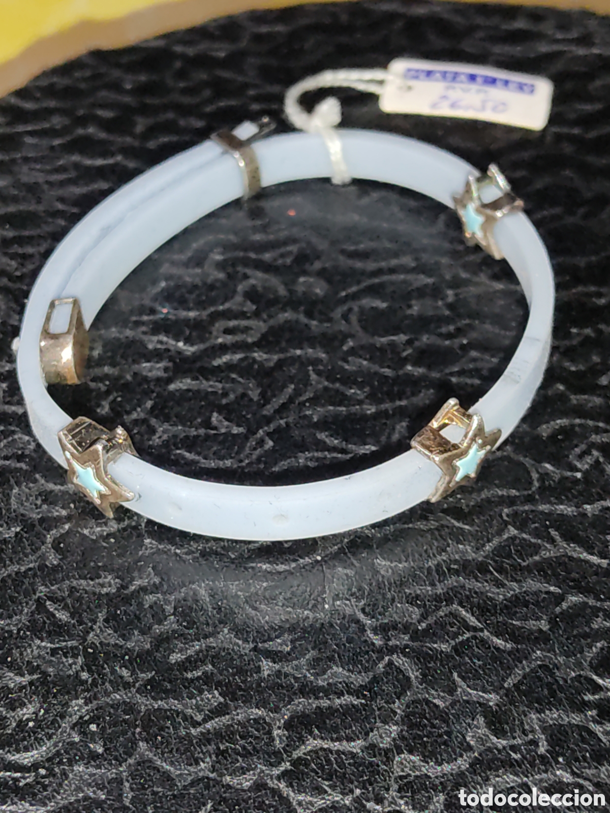 Joyeria: Pulsera juvenil con estrellitas de plata de ley y silicona. - Foto 2