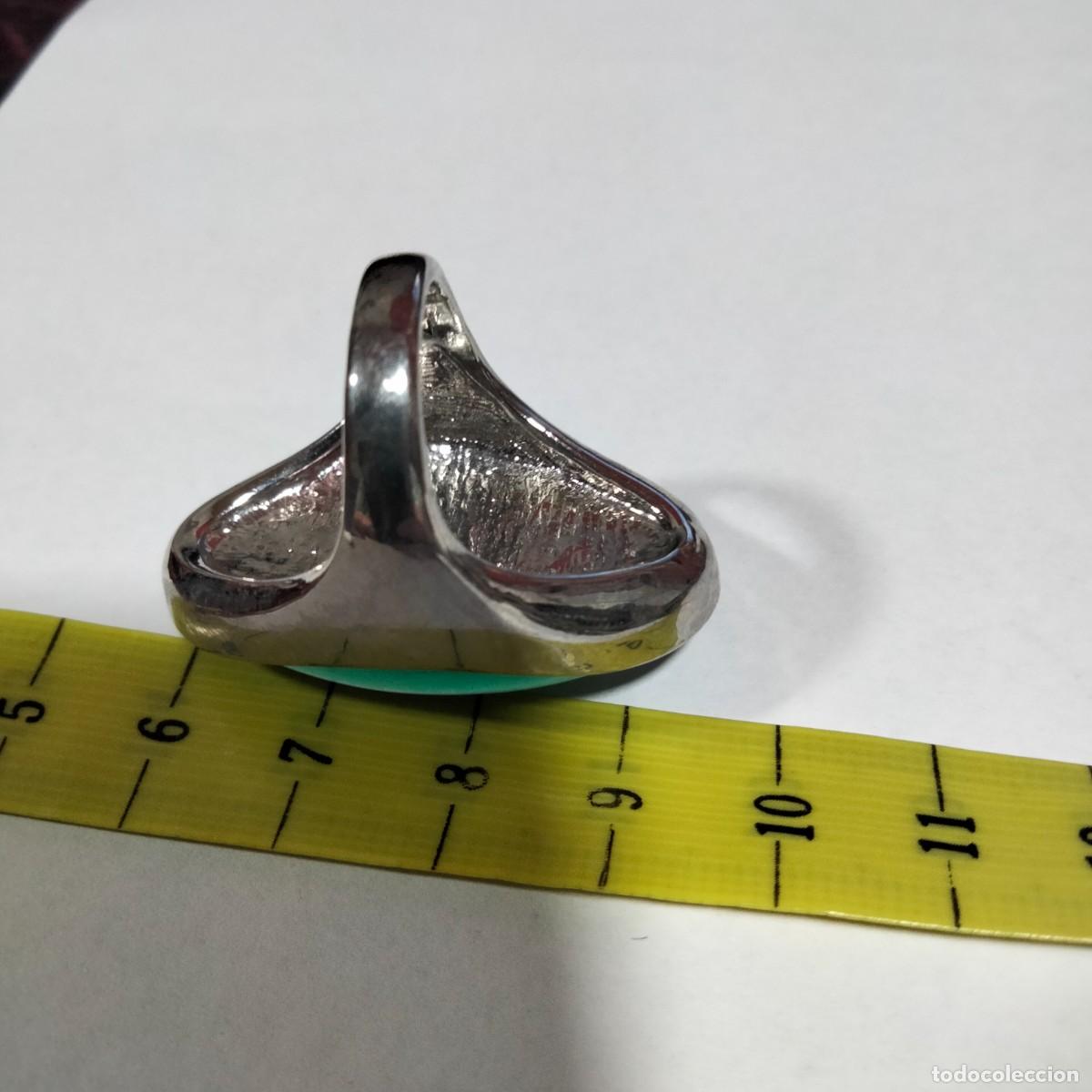 Joyeria: precioso anillo de metal y jade - Foto 4
