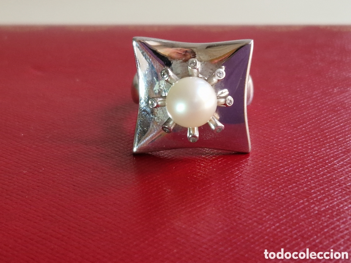 Joyeria: ANILLO DE PLATA DE LEY CONTRASTES CON PERLA - Foto 2