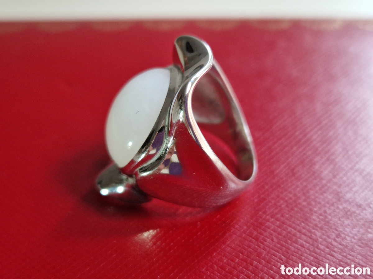 Joyeria: ANILLO DE PLATA DE LEY CONTRASTES PIEDRA BLANCO - Foto 2