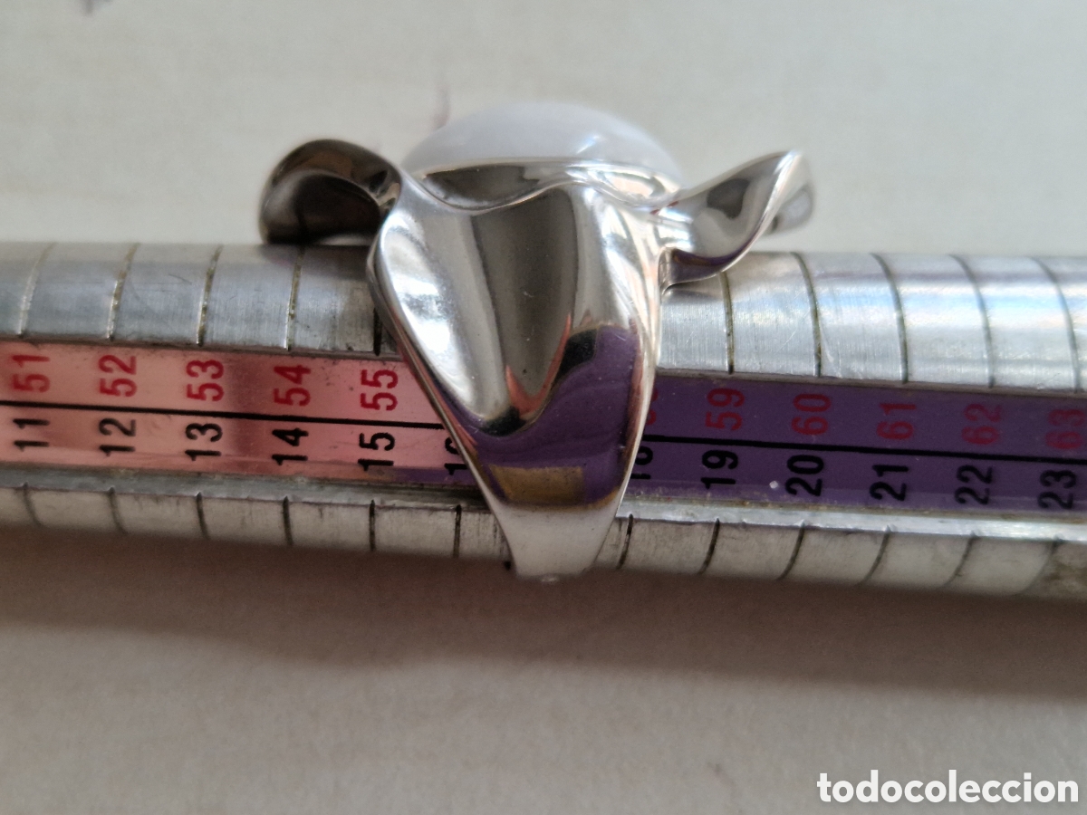 Joyeria: ANILLO DE PLATA DE LEY CONTRASTES PIEDRA BLANCO - Foto 7