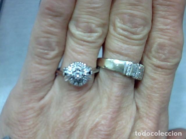 Joyeria: sortija oro blanco 18 kts y diamantes - Foto 3