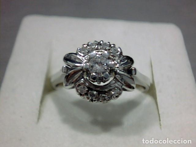 Joyeria: sortija oro blanco 18 kts y diamantes - Foto 6