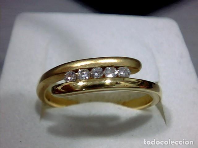 Joyeria: sortija en oro 18 kts con diamantes - Foto 1