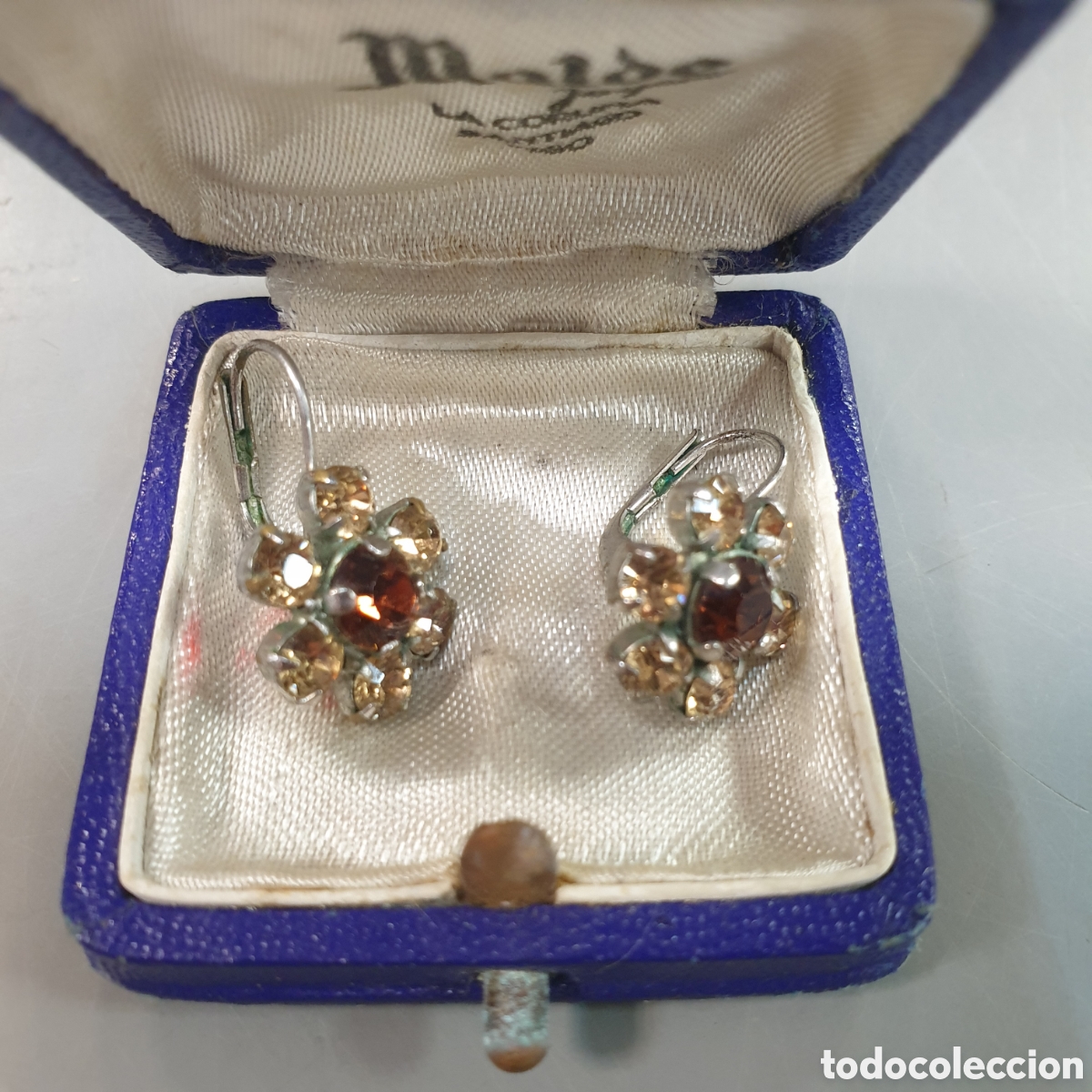 Joyeria: Pareja pendientes de plata con piedras preciosas - Foto 1