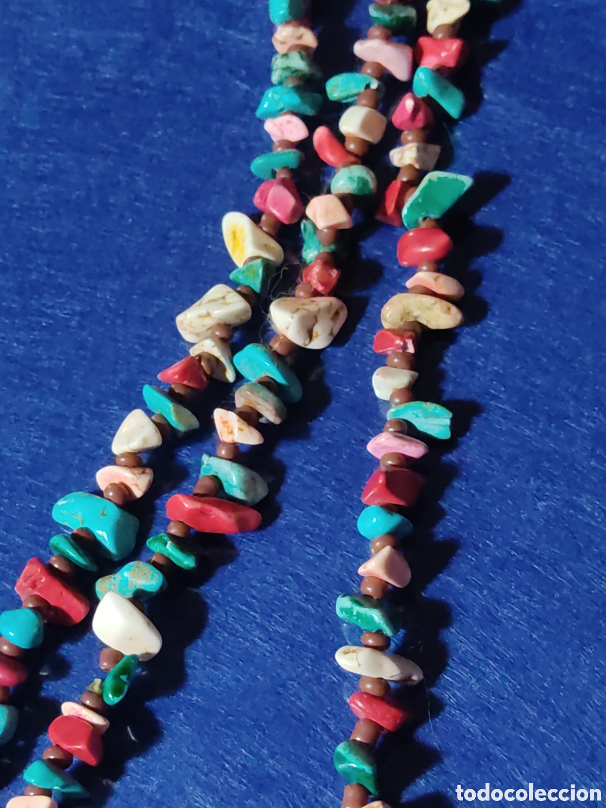 Joyeria: Collar tibetano de pedreria variada.Vintage. - Foto 4