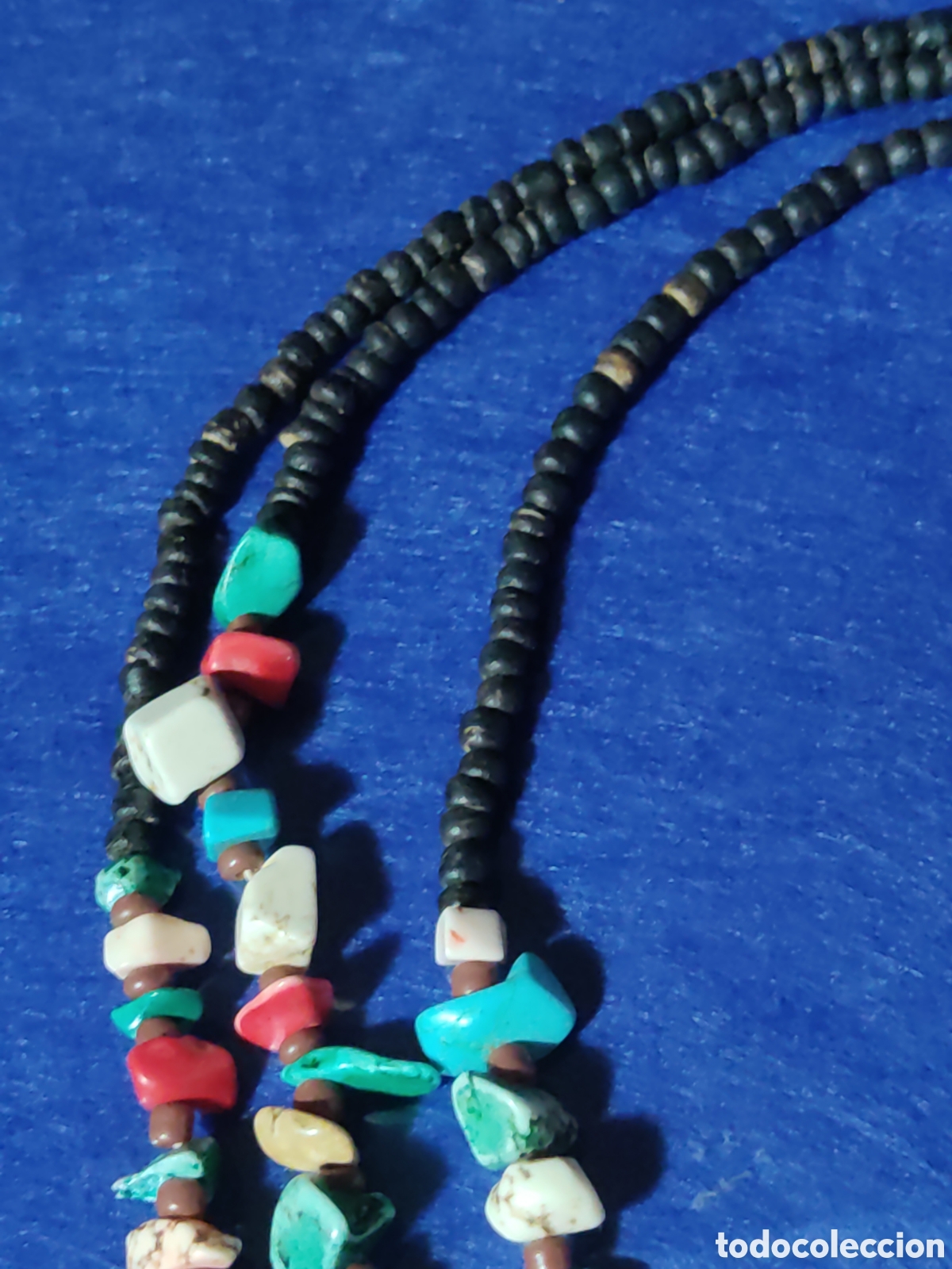 Joyeria: Collar tibetano de pedreria variada.Vintage. - Foto 6